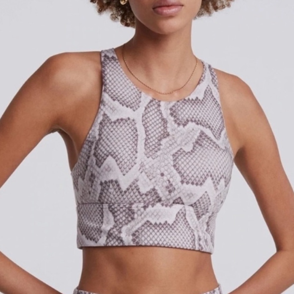 NWT Varley Alabaster Python Let's Move Harris Bra